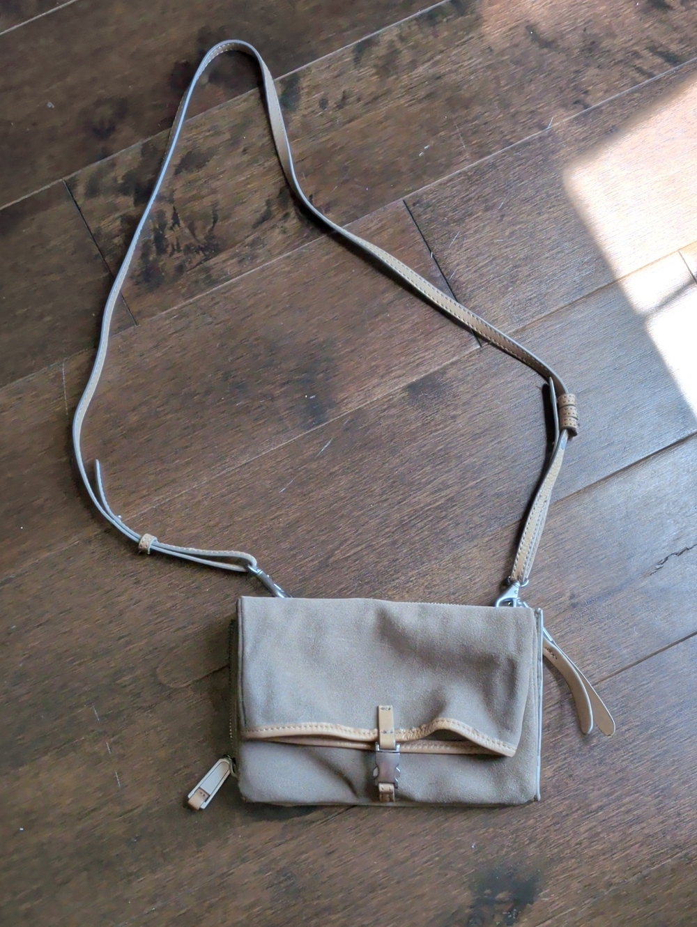 Neutral Beige Crossbody Bag with Adjustable Strap